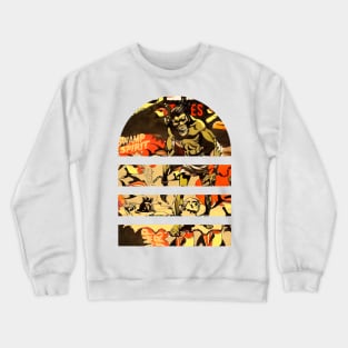 Silent Suffering: Chained Zombie Monster at the Bottom of the Sea in a Comic Cover of Weird Tales Crewneck Sweatshirt